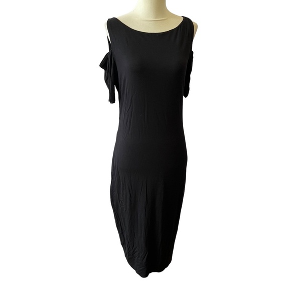 BAILEY 44 DRESS M JERSEY KNIT COLD SHOULDER PULL ON KNEE LENGTH COCKTAIL PARTY - Picture 1 of 12